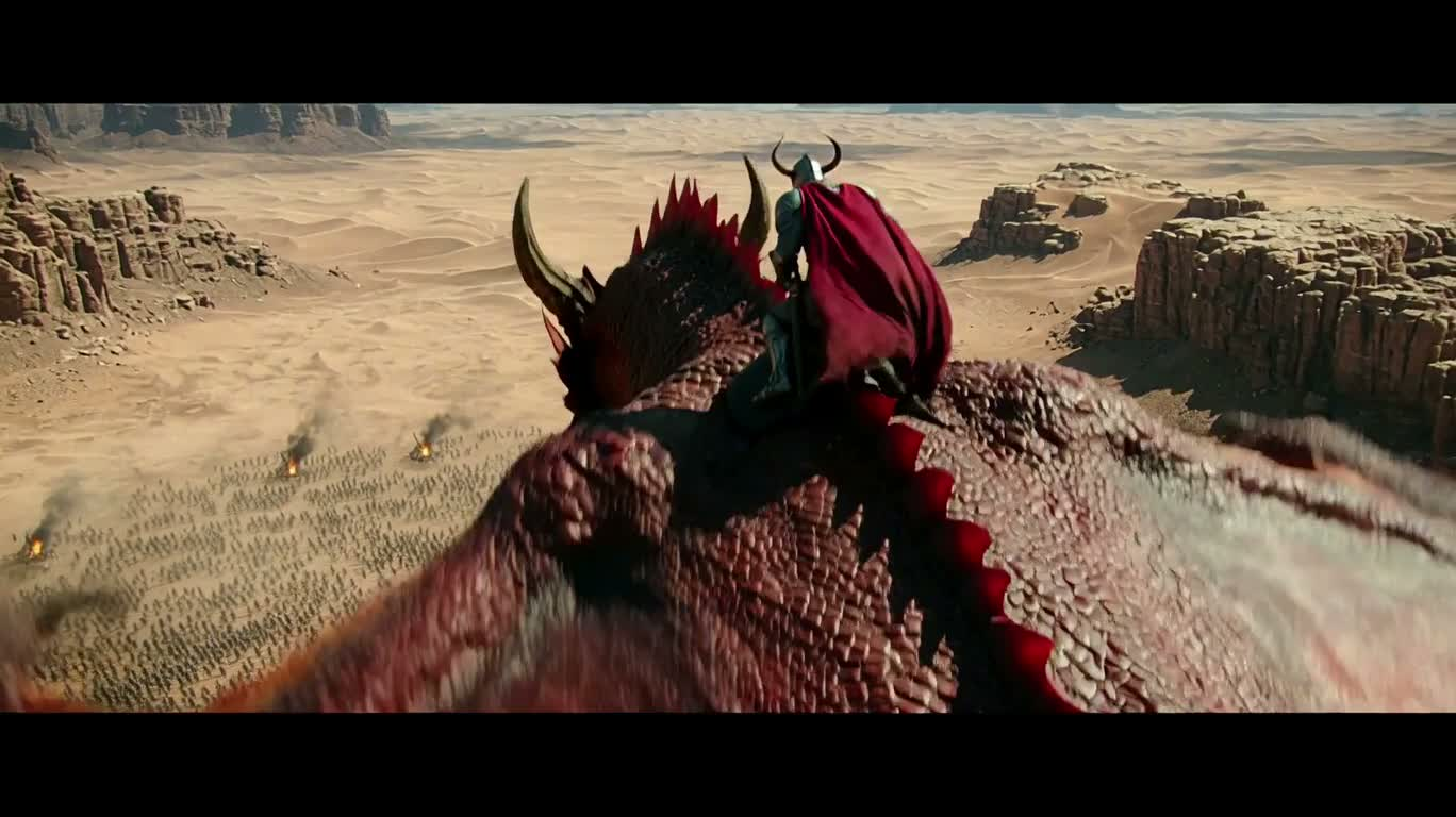 赤披风骑士与火龙突袭 — AI video creation