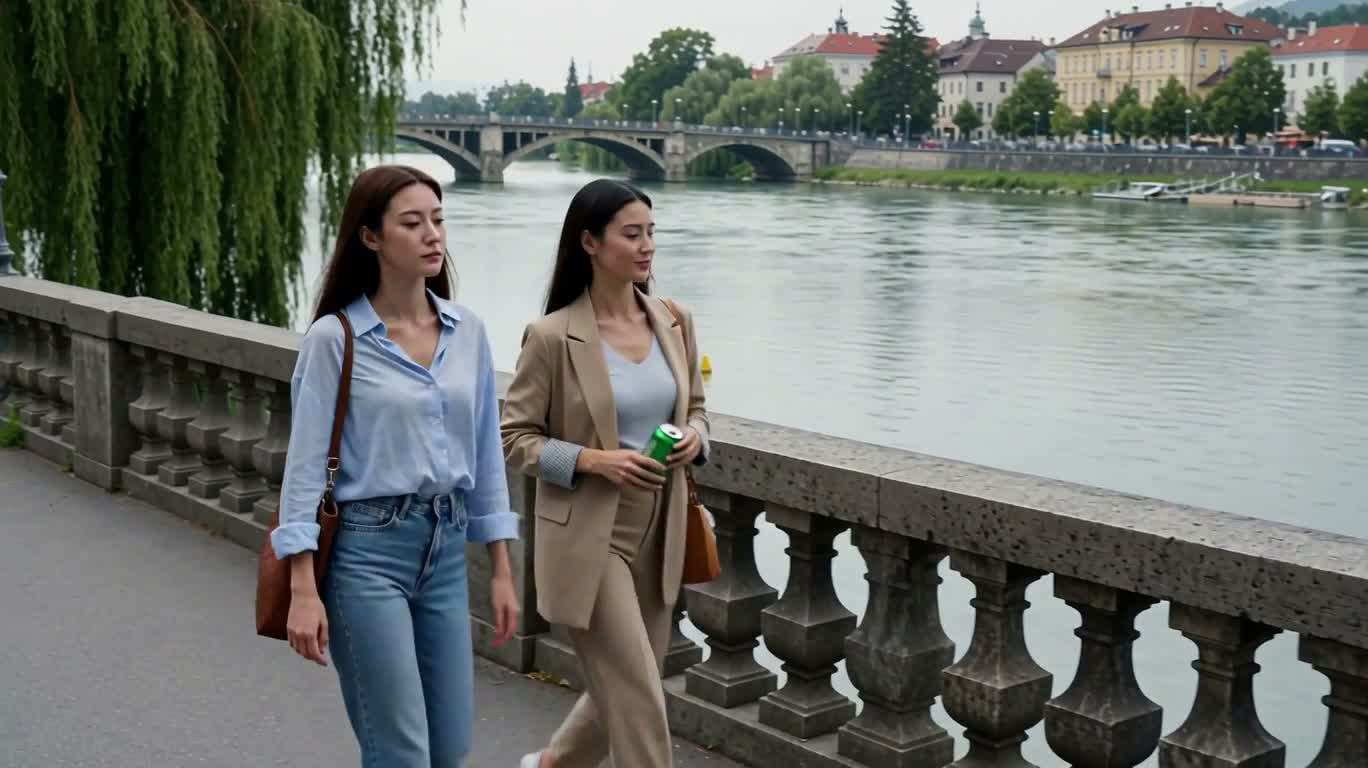 卢布尔雅那河畔的水妖现身 — AI video creation