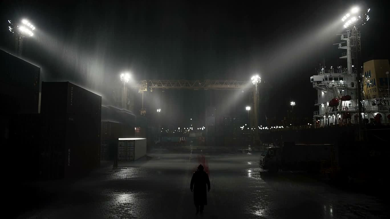 Rainy Night Freight Dock