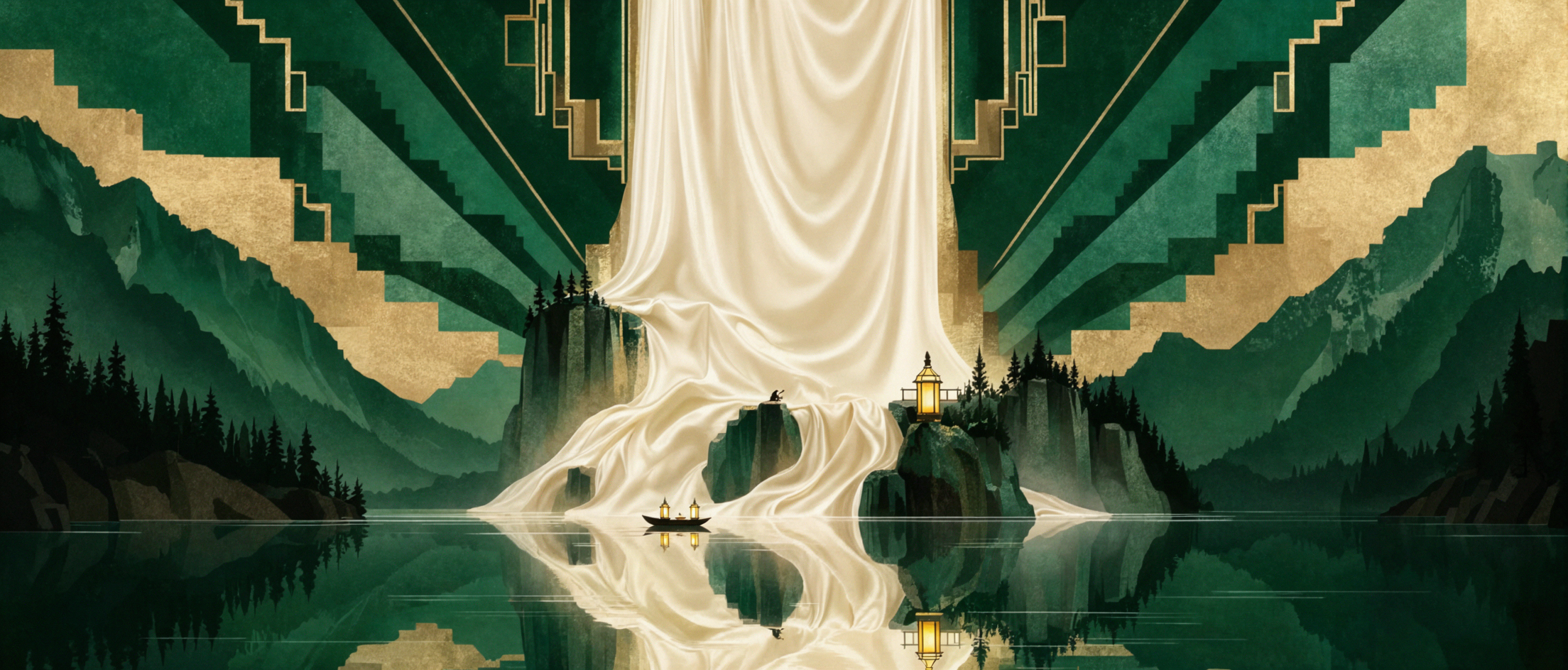 Cascade de soie · Art déco — AI image creation