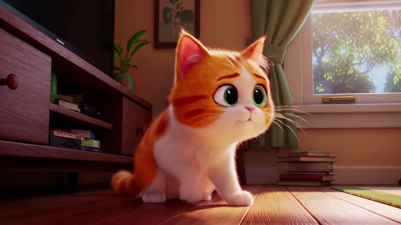 毛绒猫咪欢乐玩耍