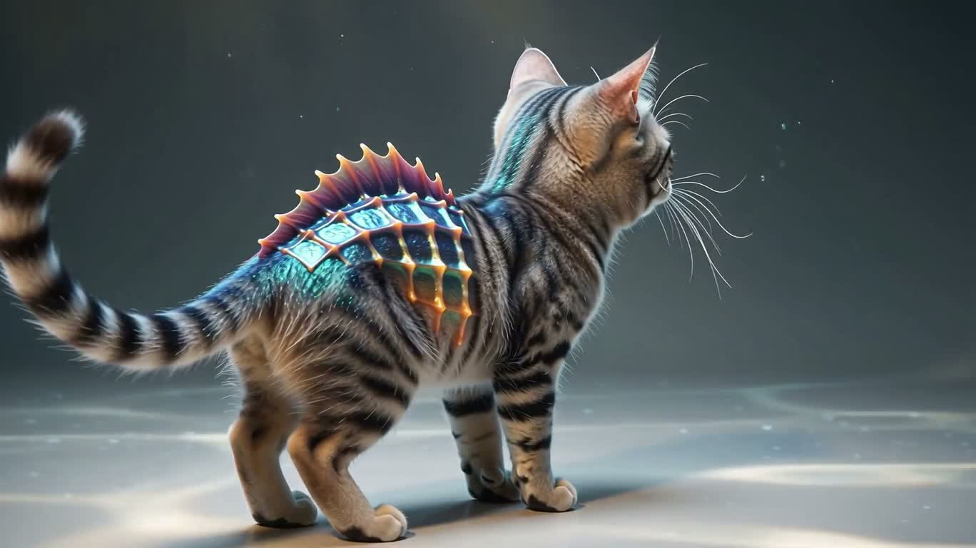 虹彩绒毛猫海马 — AI video creation