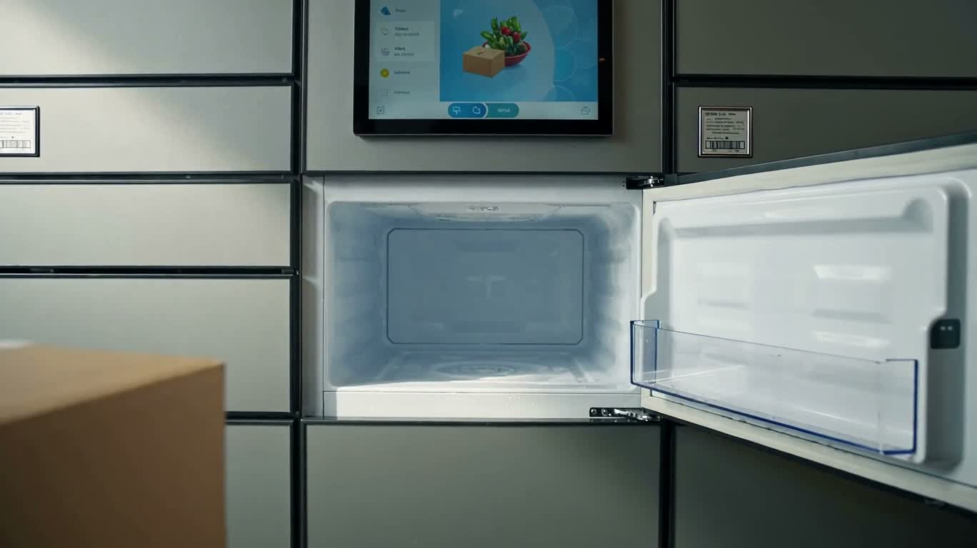 冷藏智能柜中的 FoodBox 投递 — AI video creation