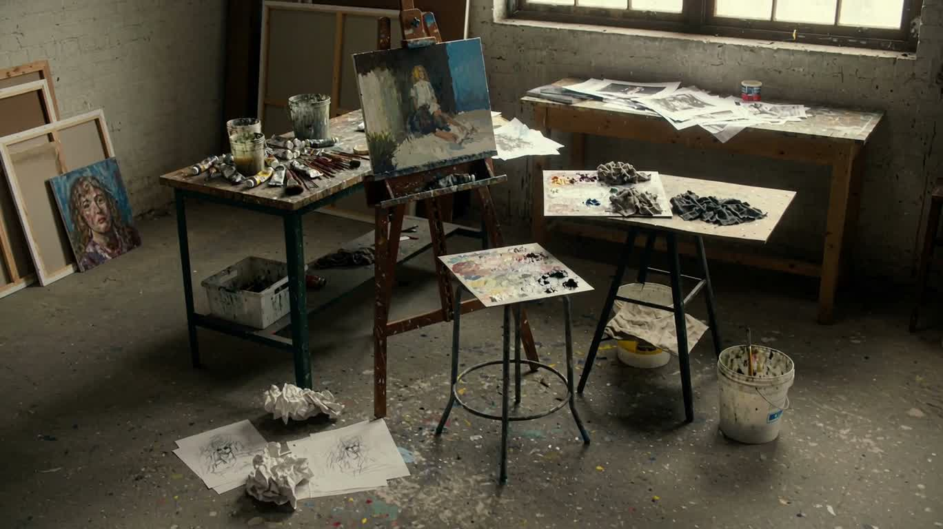 画室中的未完成之作