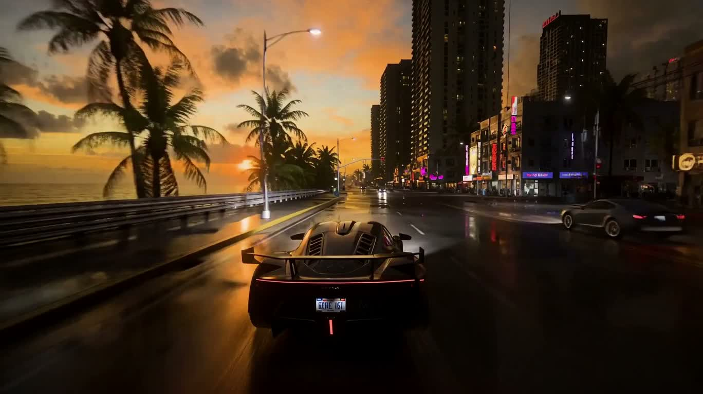霓虹热带都市追车 — AI video creation