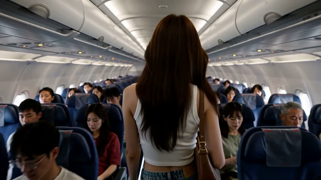 Aerial Journey: From Aisle to Window — AI video creation