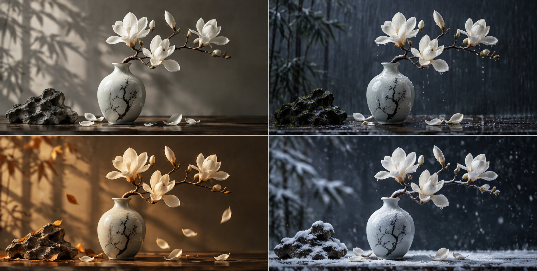 东方美学四重奏:光影与动态的控制法则 — AI image creation