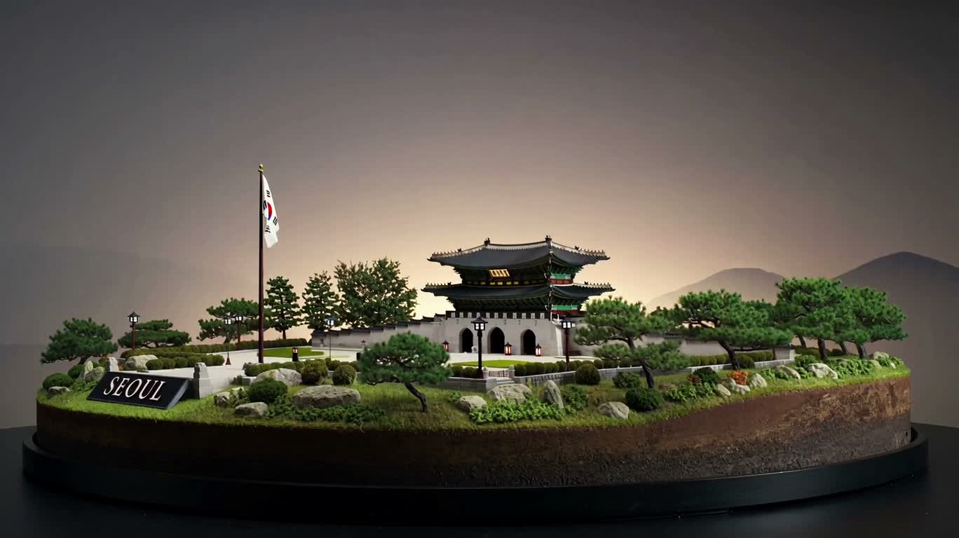 Mô hình thu nhỏ Gwanghwamun — AI video creation