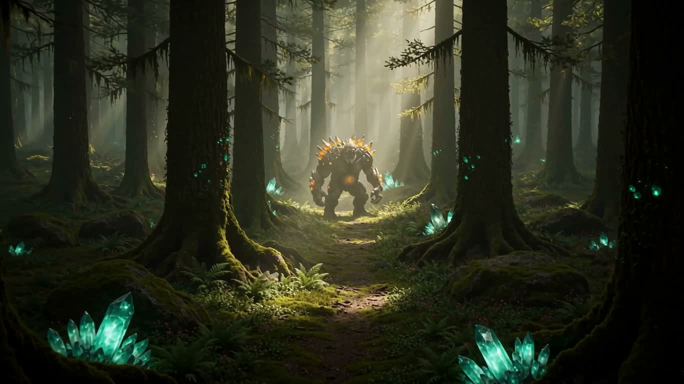 Troll de bois et cristal du royaume caché — AI video creation