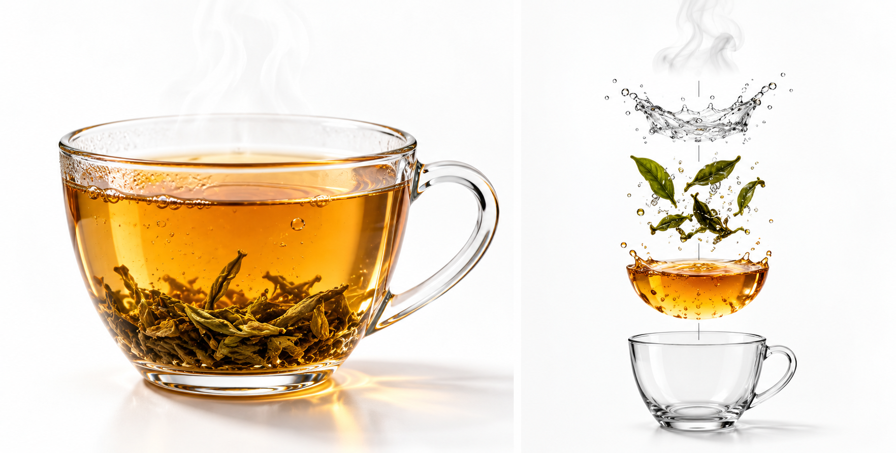 晶莹剔透的琥珀茶汤微距摄影 — AI image creation