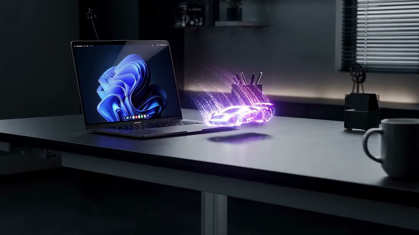 桌面玩具赛车奇遇 — AI video creation