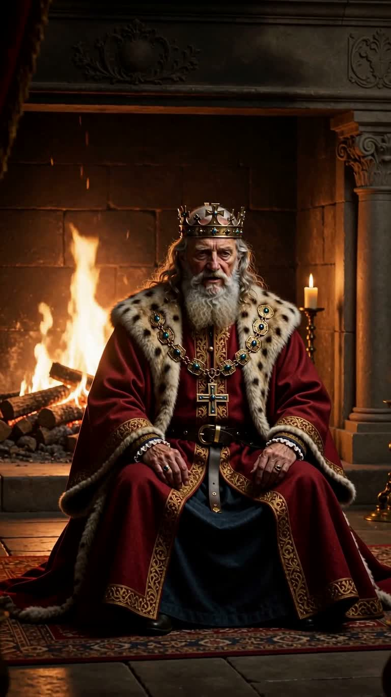 Hearth King: Portrait of an Old Medieval King