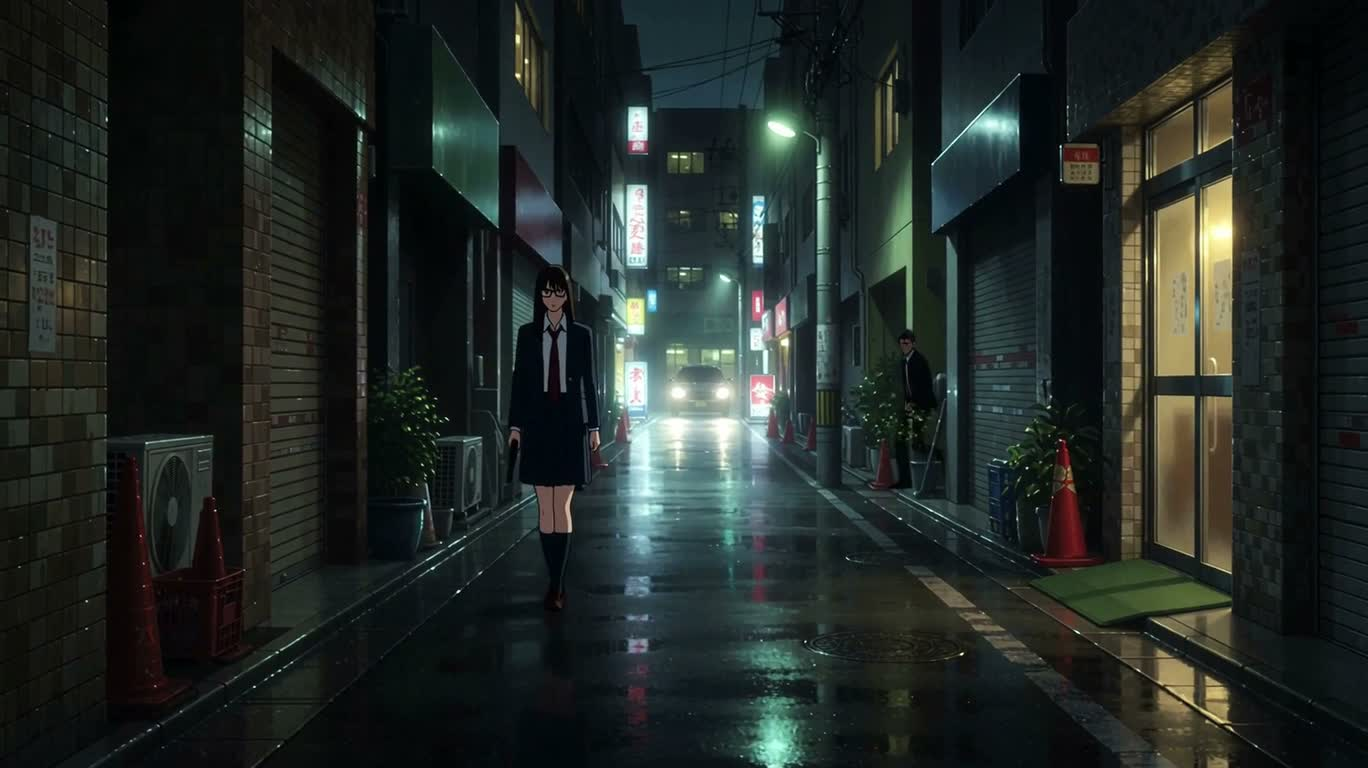 雨巷中的女枪手 — AI video creation