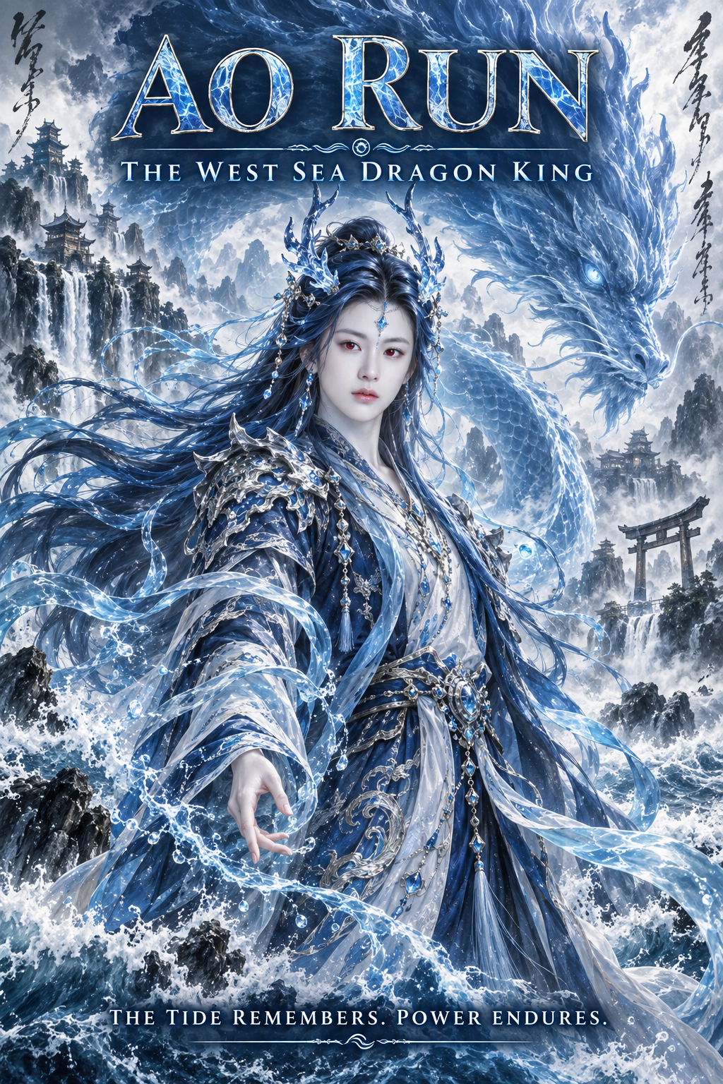 西海龙王敖润奇幻书籍封面 — AI image creation