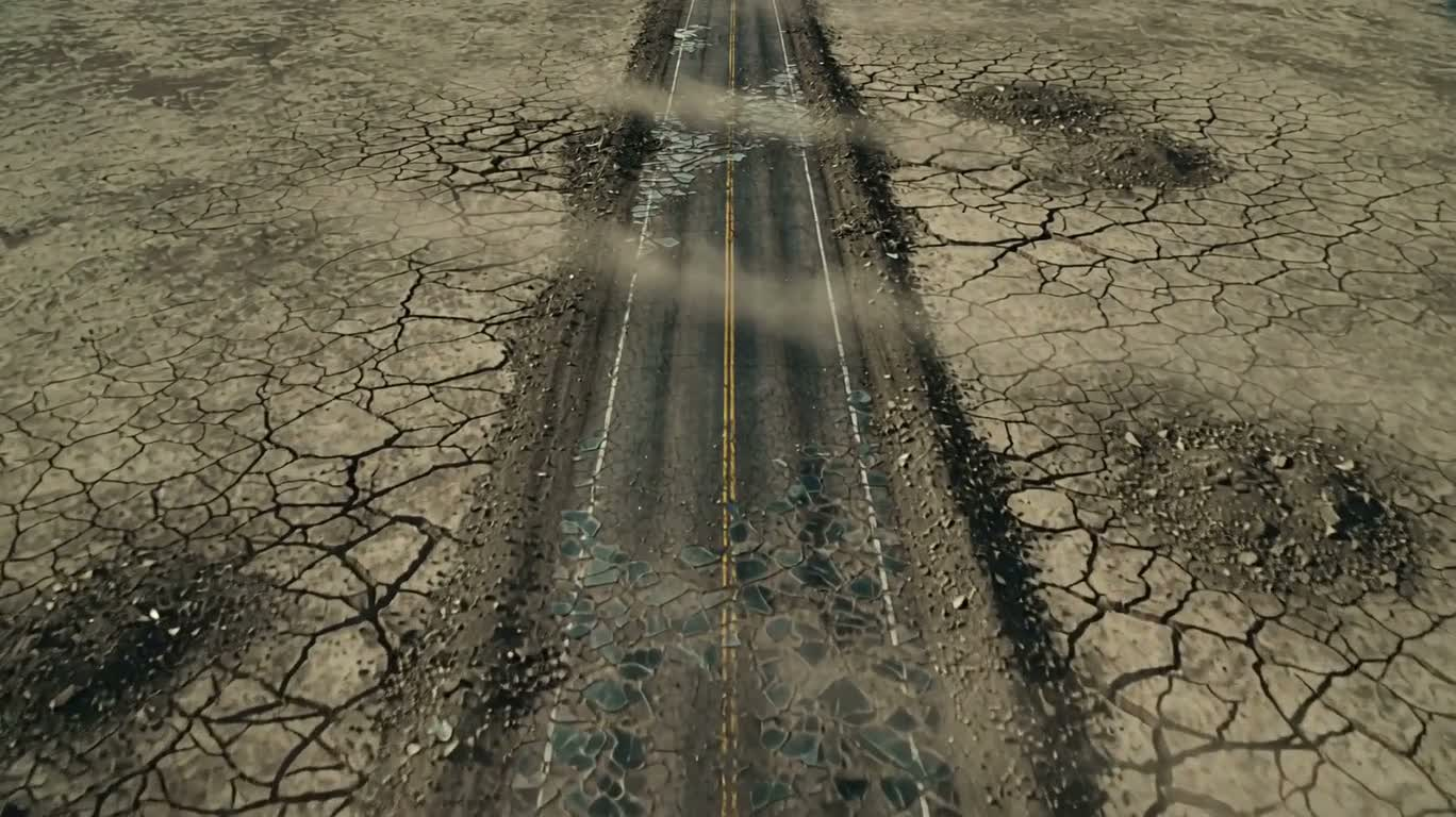 核爆荒原的废弃公路 — AI video creation