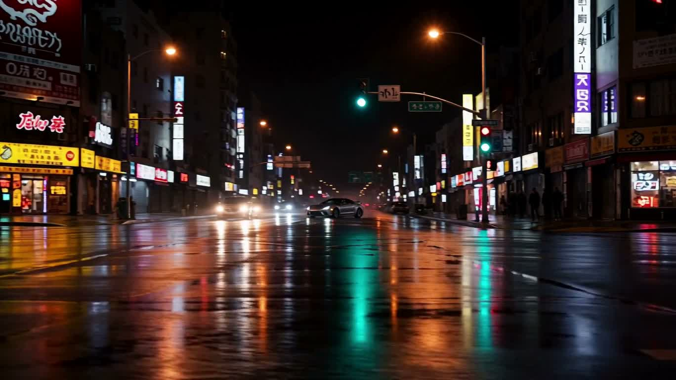 霓虹雨夜漂移 — AI video creation