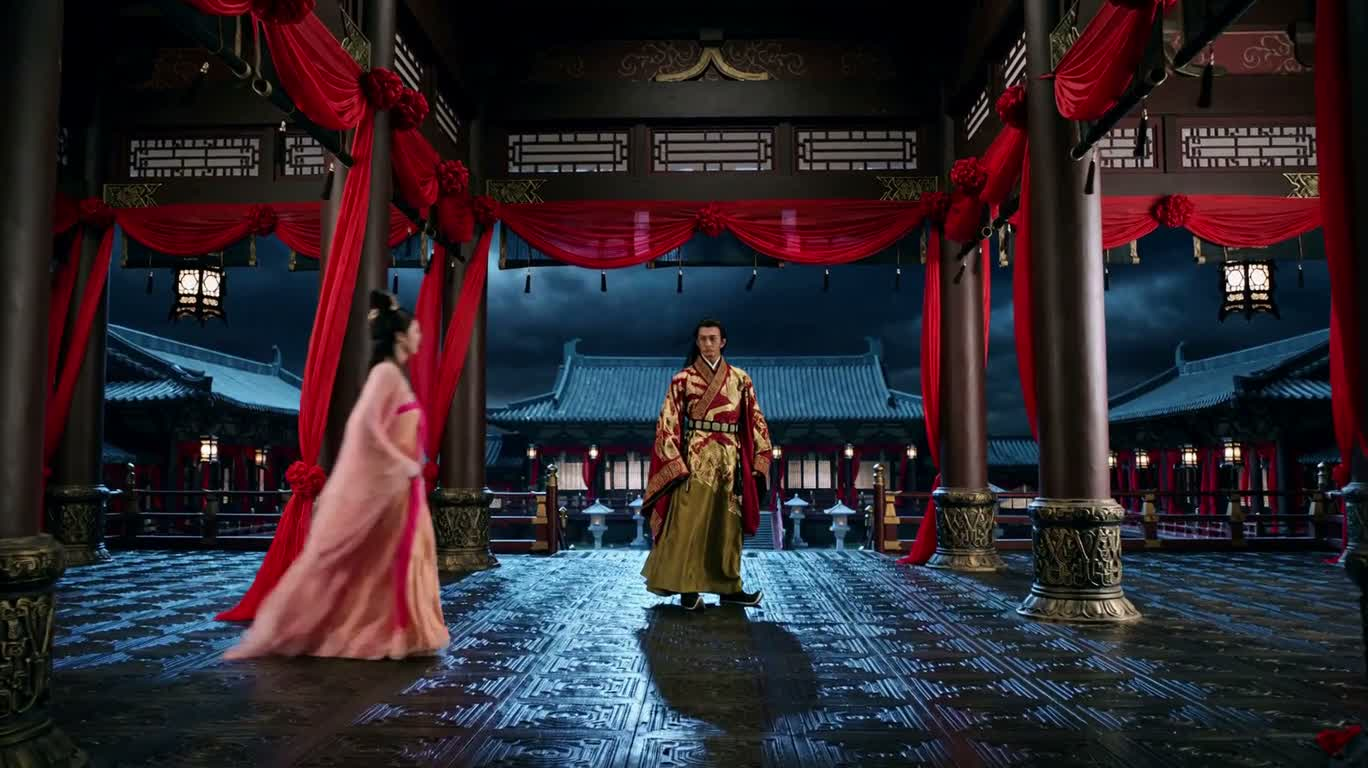 风雨宫廊中的相拥 — AI video creation