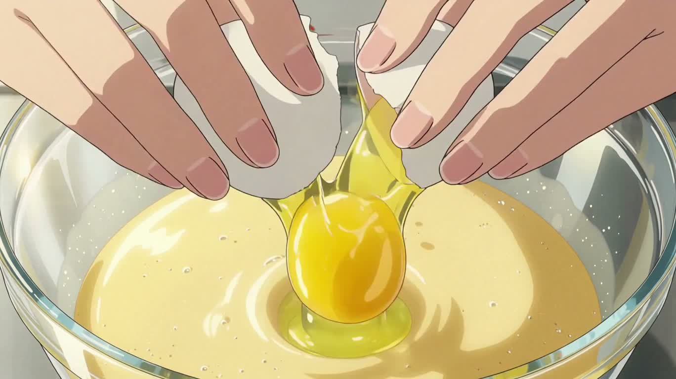 Heart-Shaped Pancakes in a Mint Kitchen