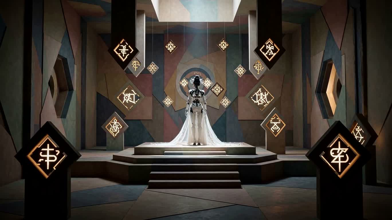 人眼机械女王:象征主义幻境 — AI video creation