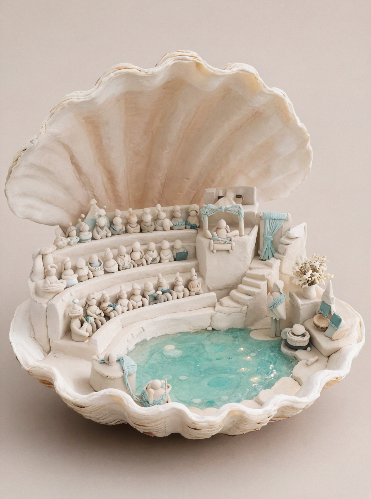Théâtre de la coquille de perle · Animation en pâte à modeler — AI image creation