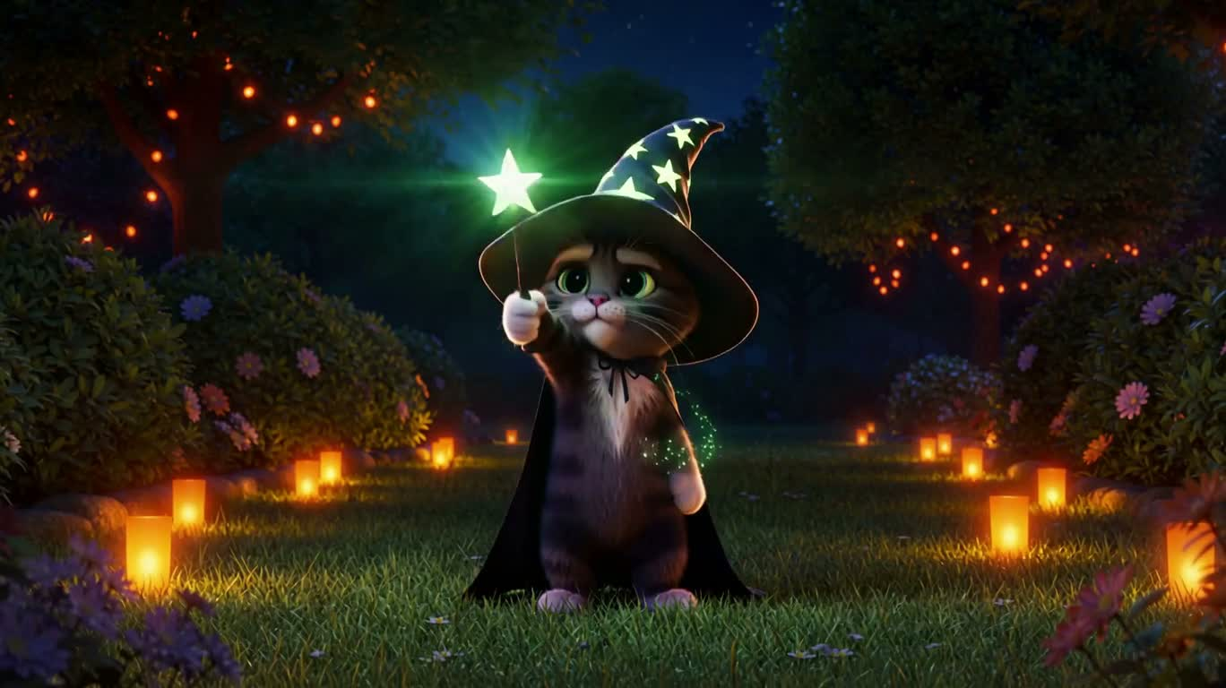万圣节星光魔法猫