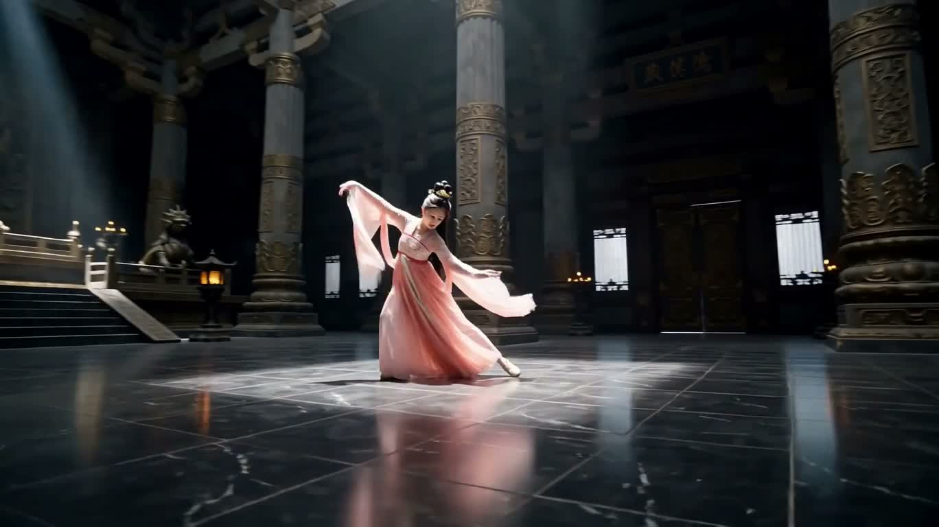 古庙武娘唤金芒 — AI video creation