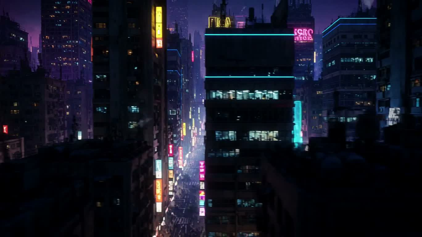 Ville cybernétique néon
