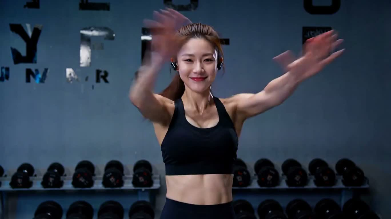 霓彩健身耳机动感广告 — AI video creation