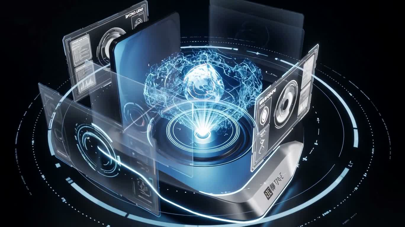 未来全息装置展示 — AI video creation