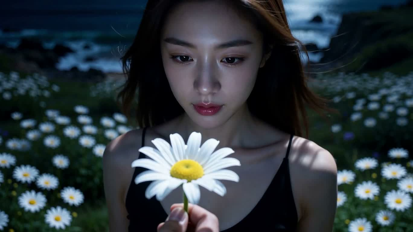 月下の雛菊の別れ — AI video creation