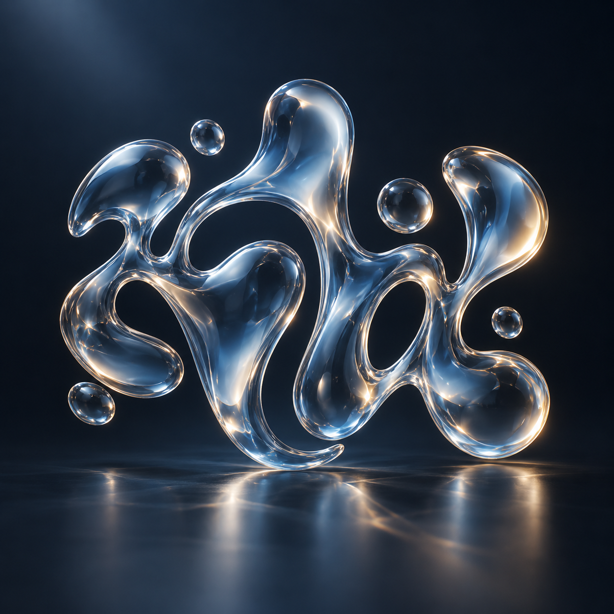 Abstract liquid typography artwork — AI image creation