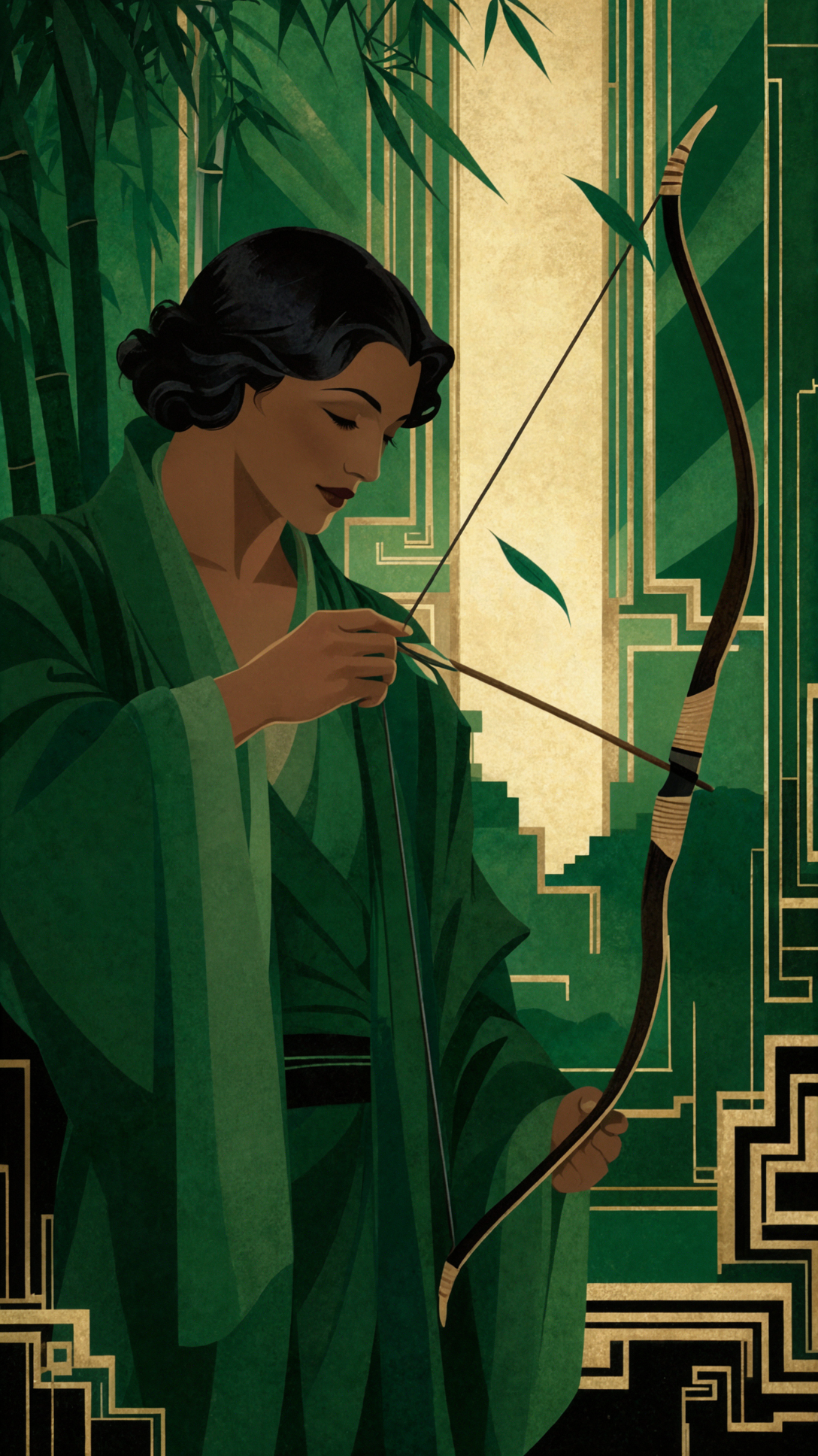 Cung thủ rừng trúc · Art Deco