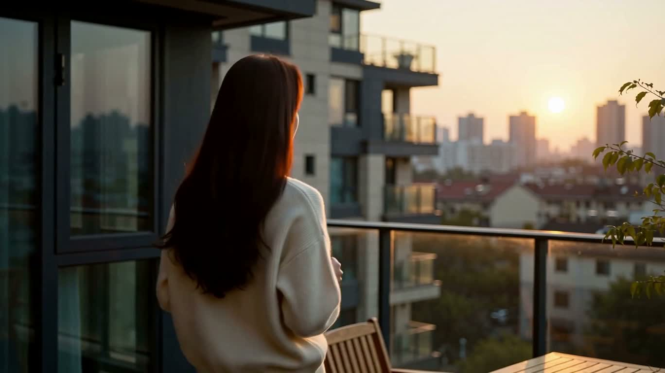 阳台夕照与一杯咖啡 — AI video creation