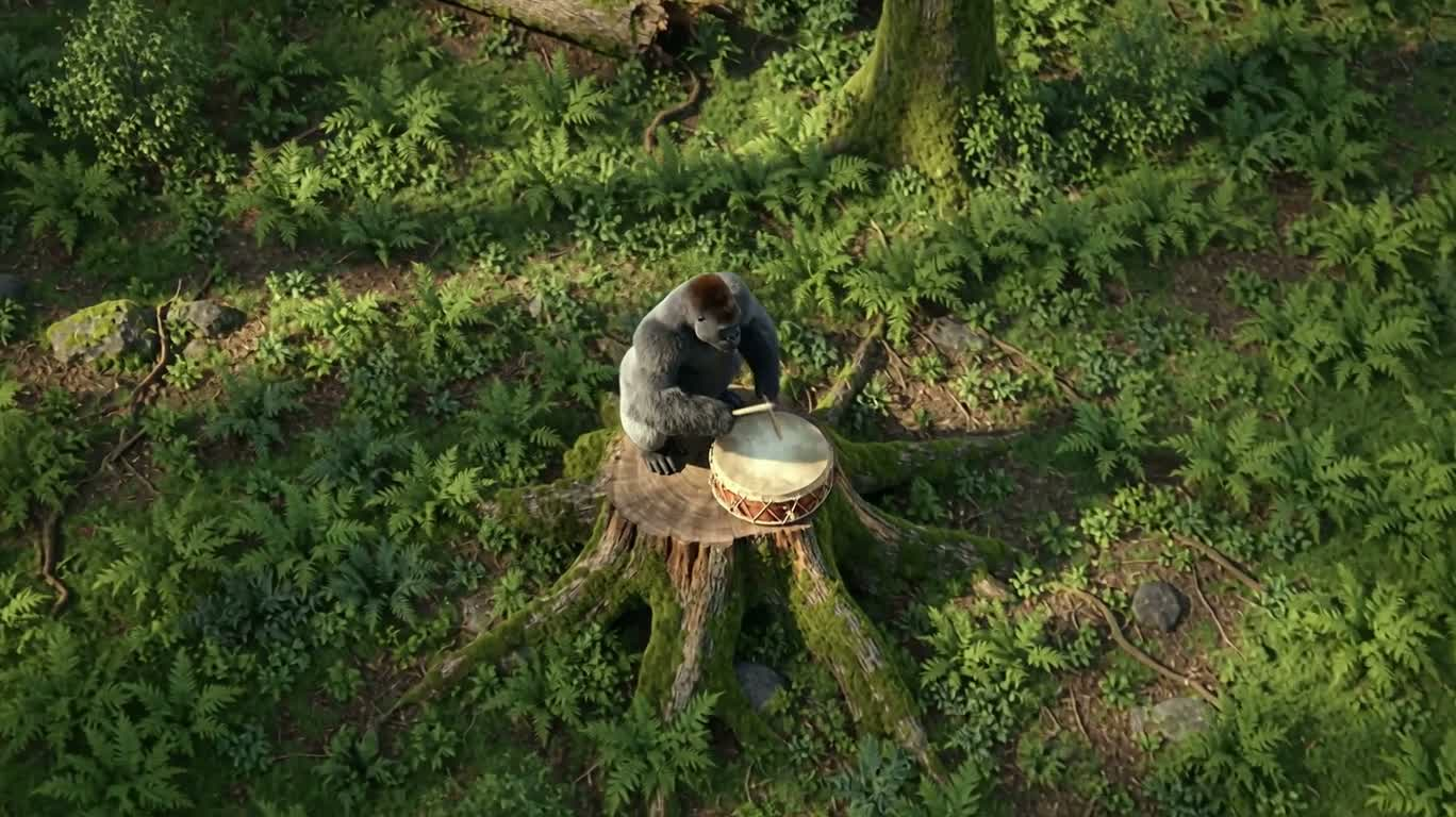 Le singe géant inspire la forêt — AI video creation
