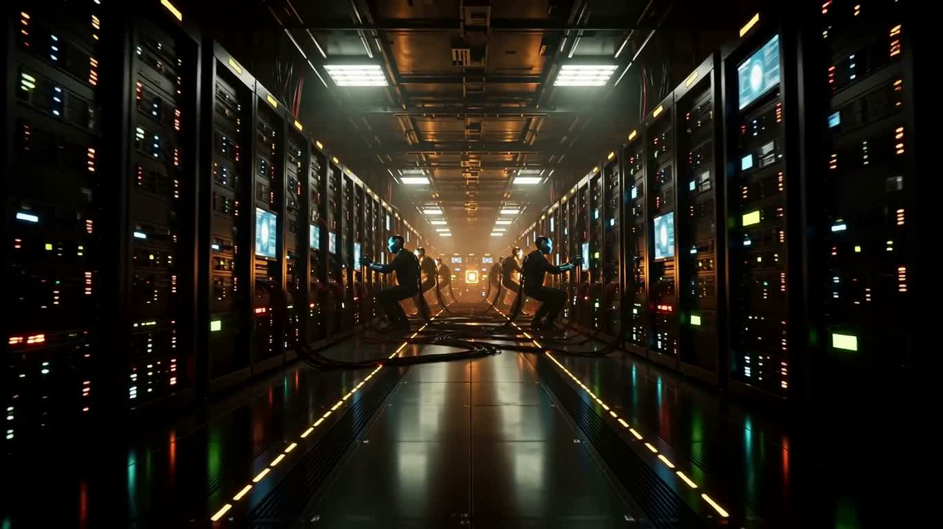 服务器核心中的连线骇客 — AI video creation