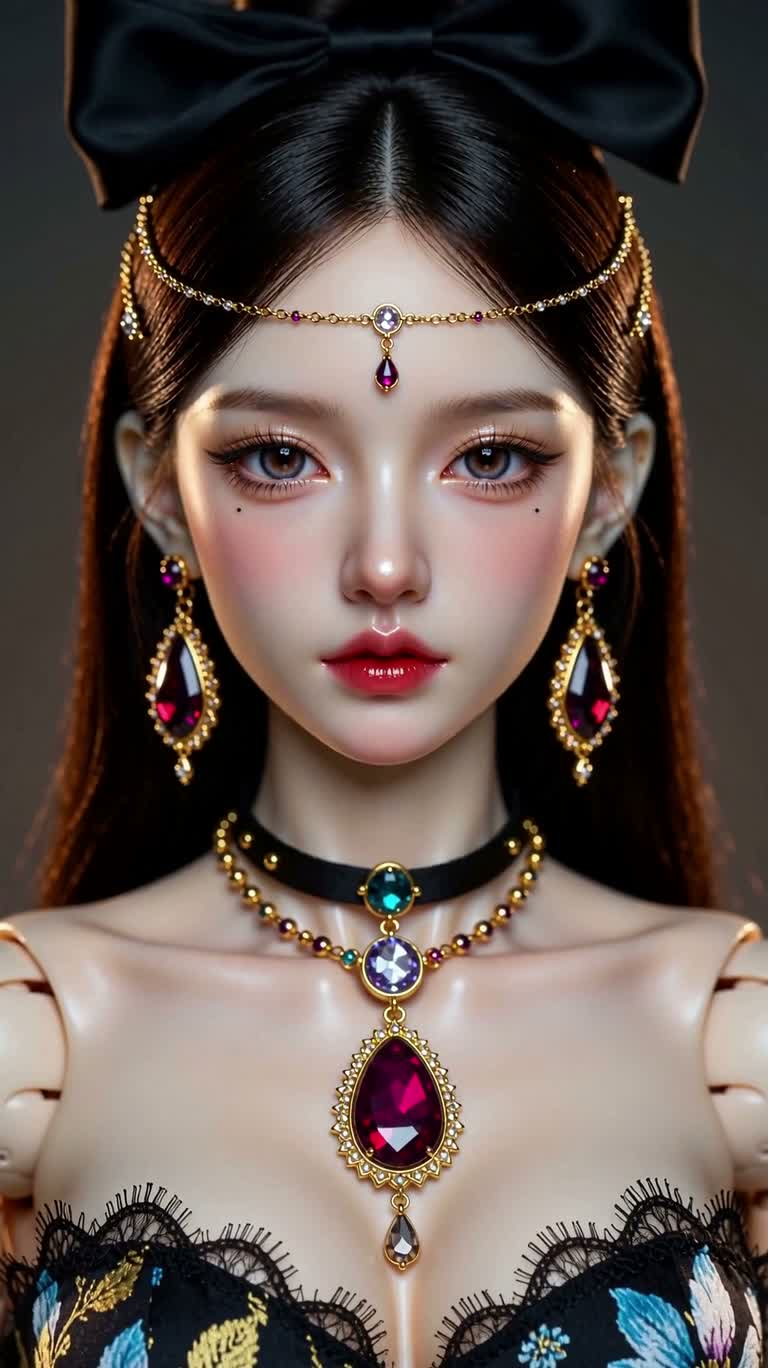 초현실적 트렌디 인형 초상화