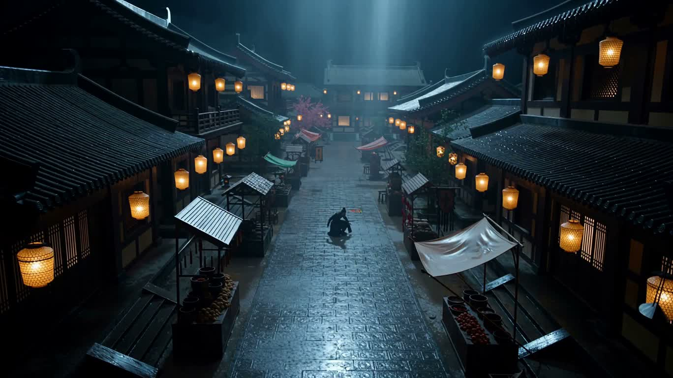 雨夜屋脊追击 — AI video creation