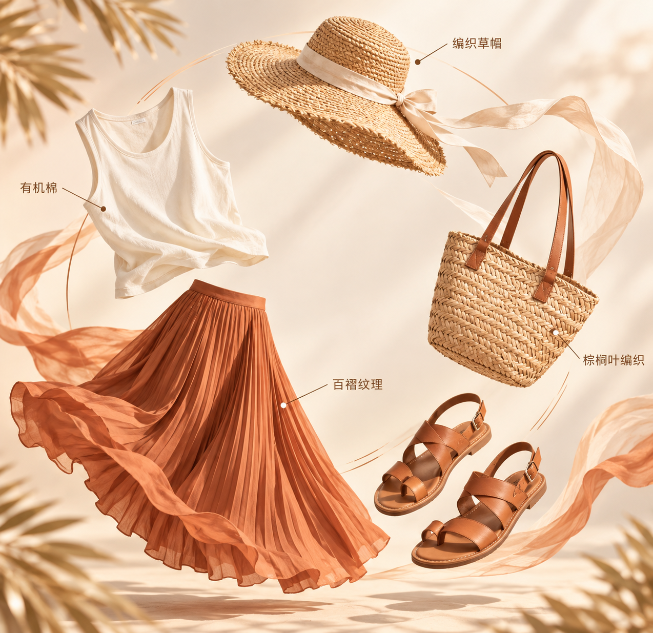 地中海夏日穿搭环形图解