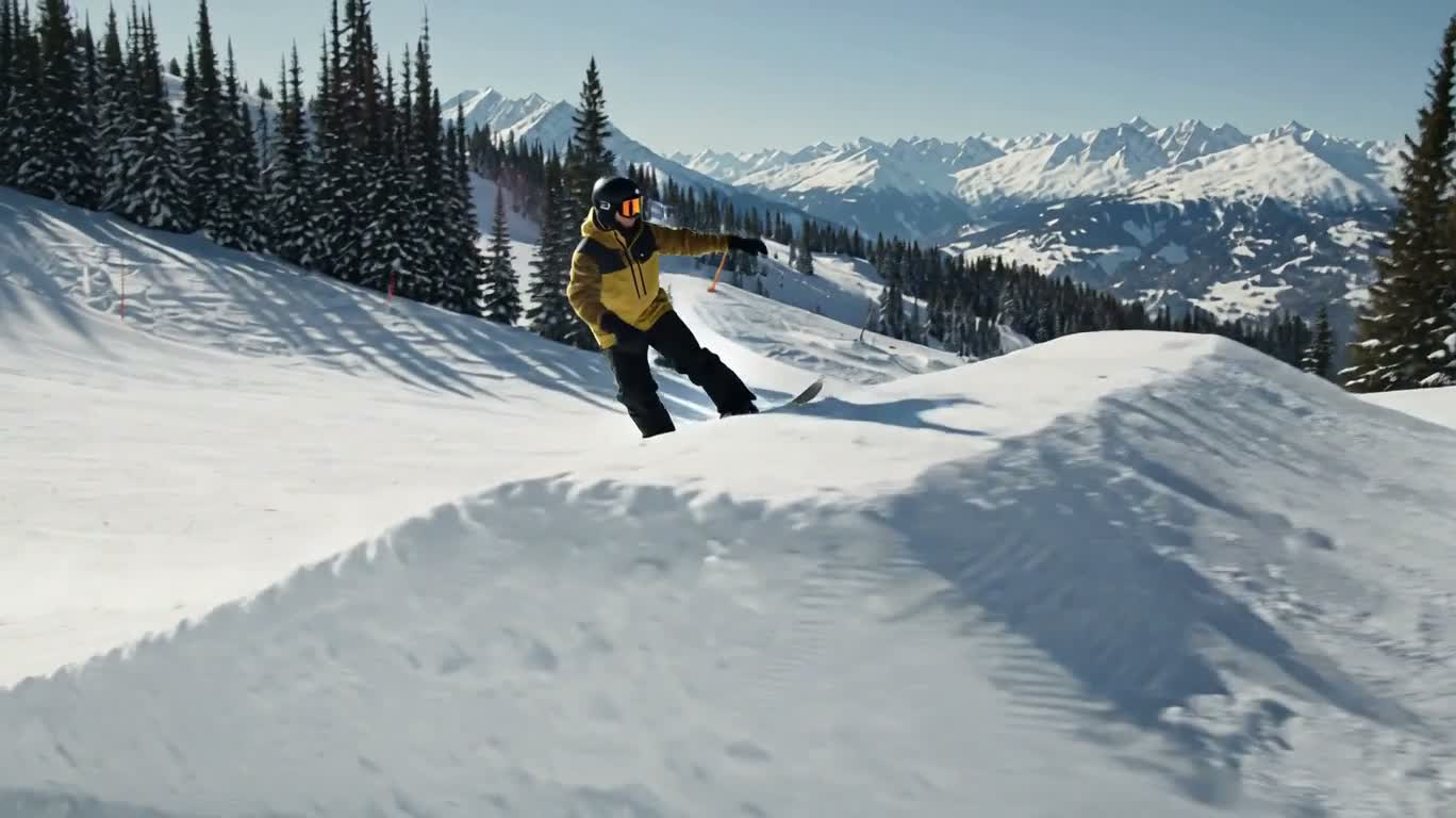 高山雪坡腾跃 — AI video creation