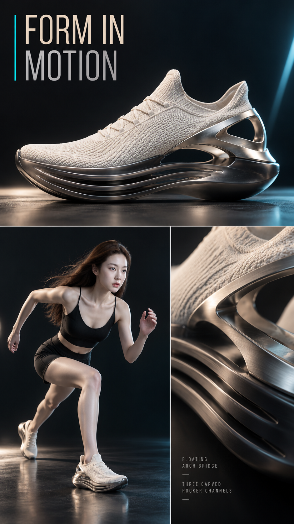 Modular Concept Board for Futuristic Sports Sculptural Footwear