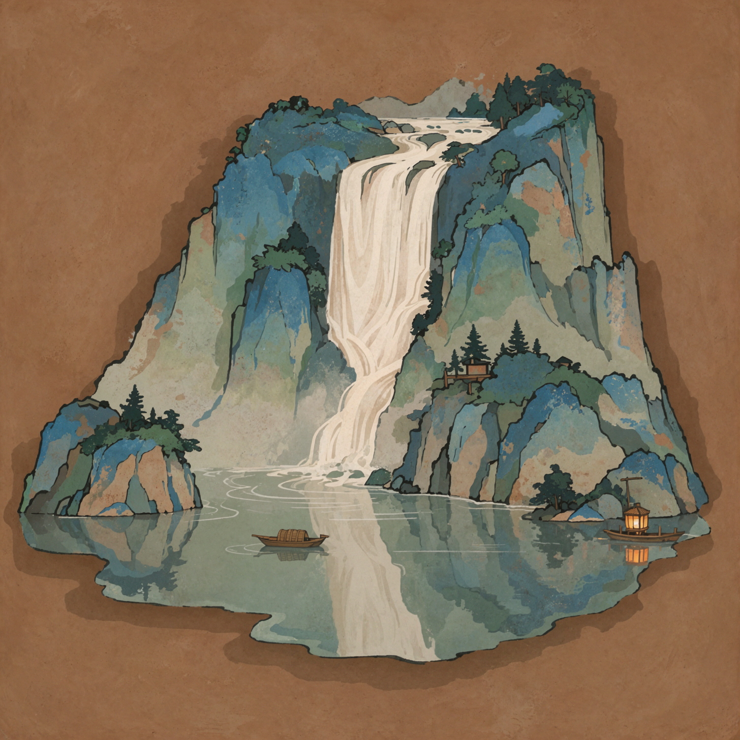 絹の滝・敦煌の鉱物彩