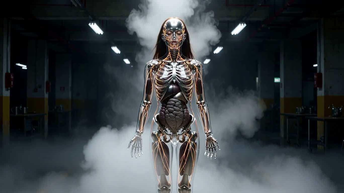 玻璃机械生命体 — AI video creation