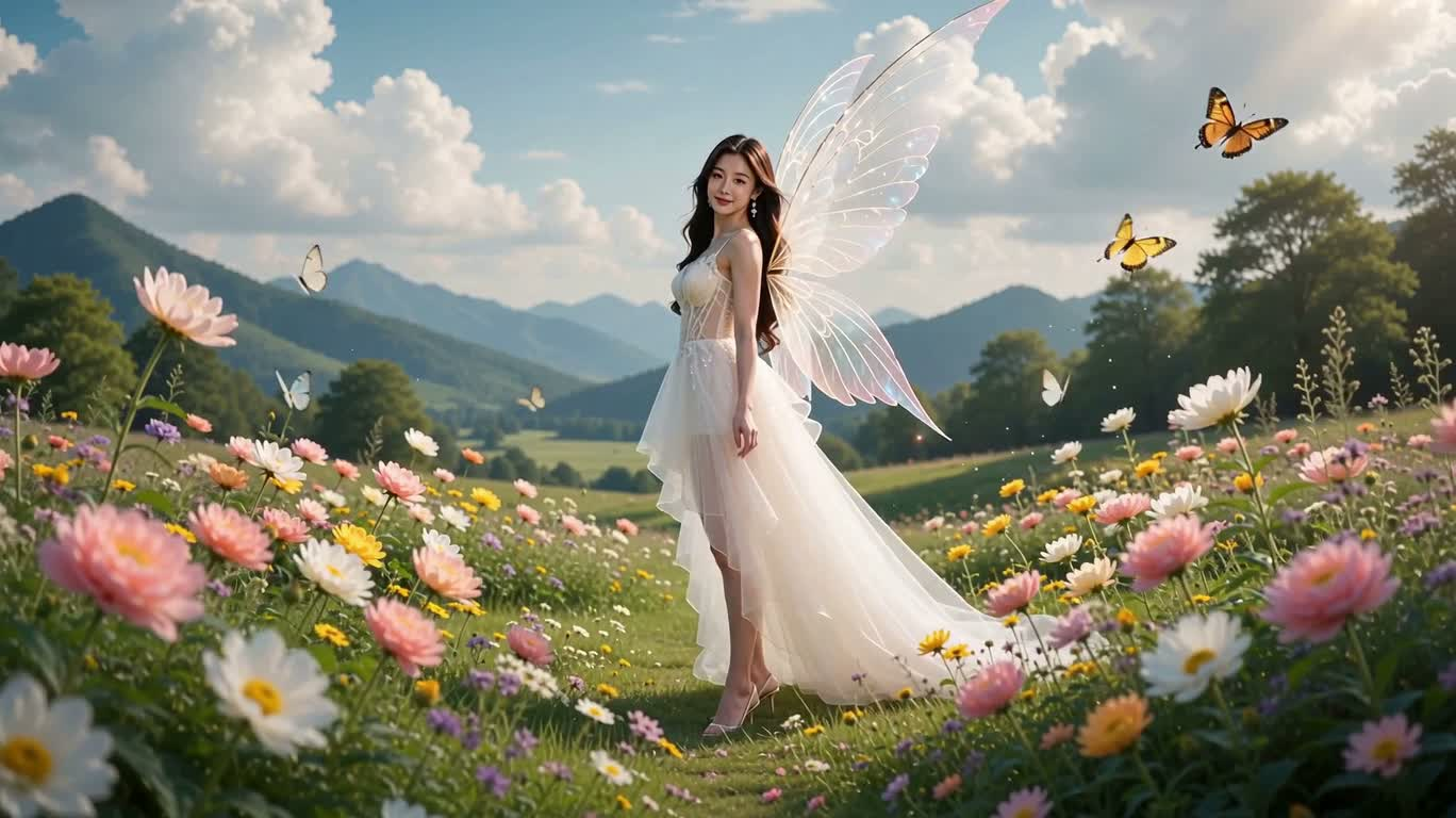 蝶翼幻境中的羽翼仙灵 — AI video creation