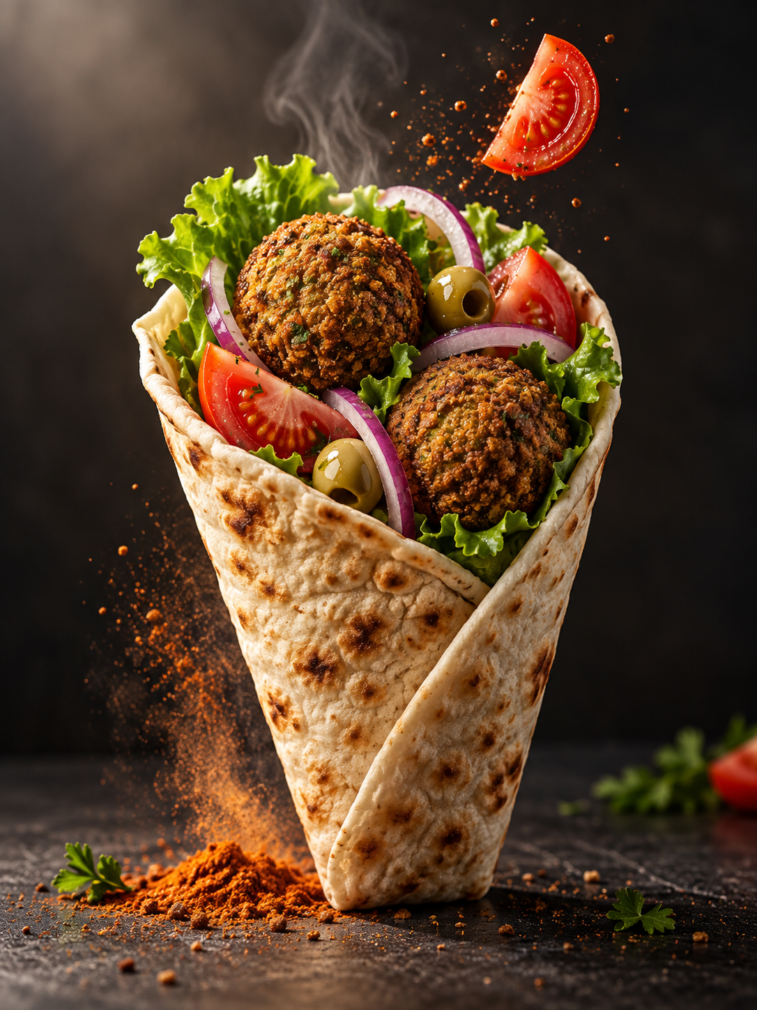 动态卷饼影棚美食摄影 — AI image creation