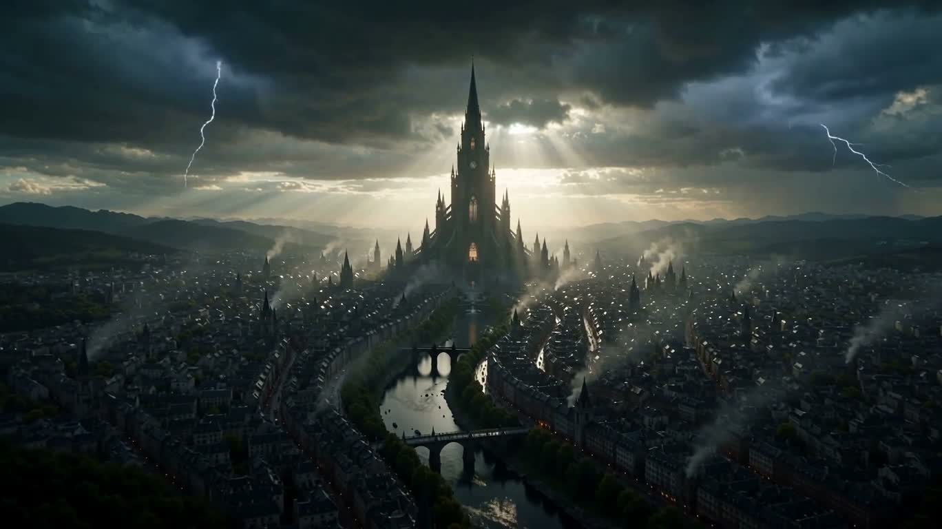 Gothic Tower Above the Thunderstorm