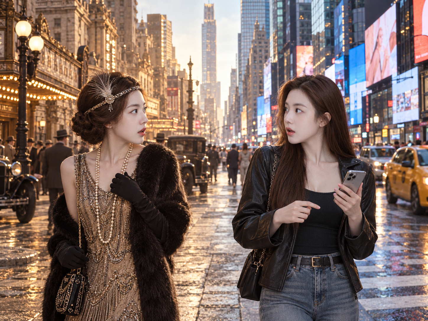 Convergence of Time and Space in Times Square