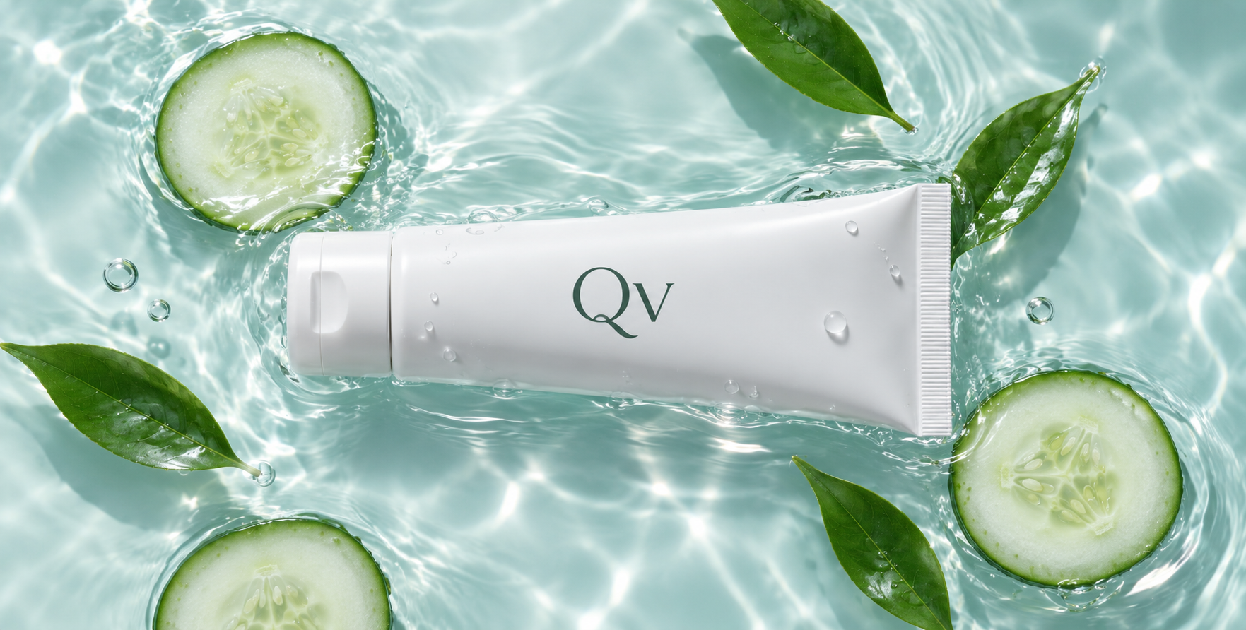 静水浮白管的 Qv 黄瓜护手霜广告大片 — AI image creation