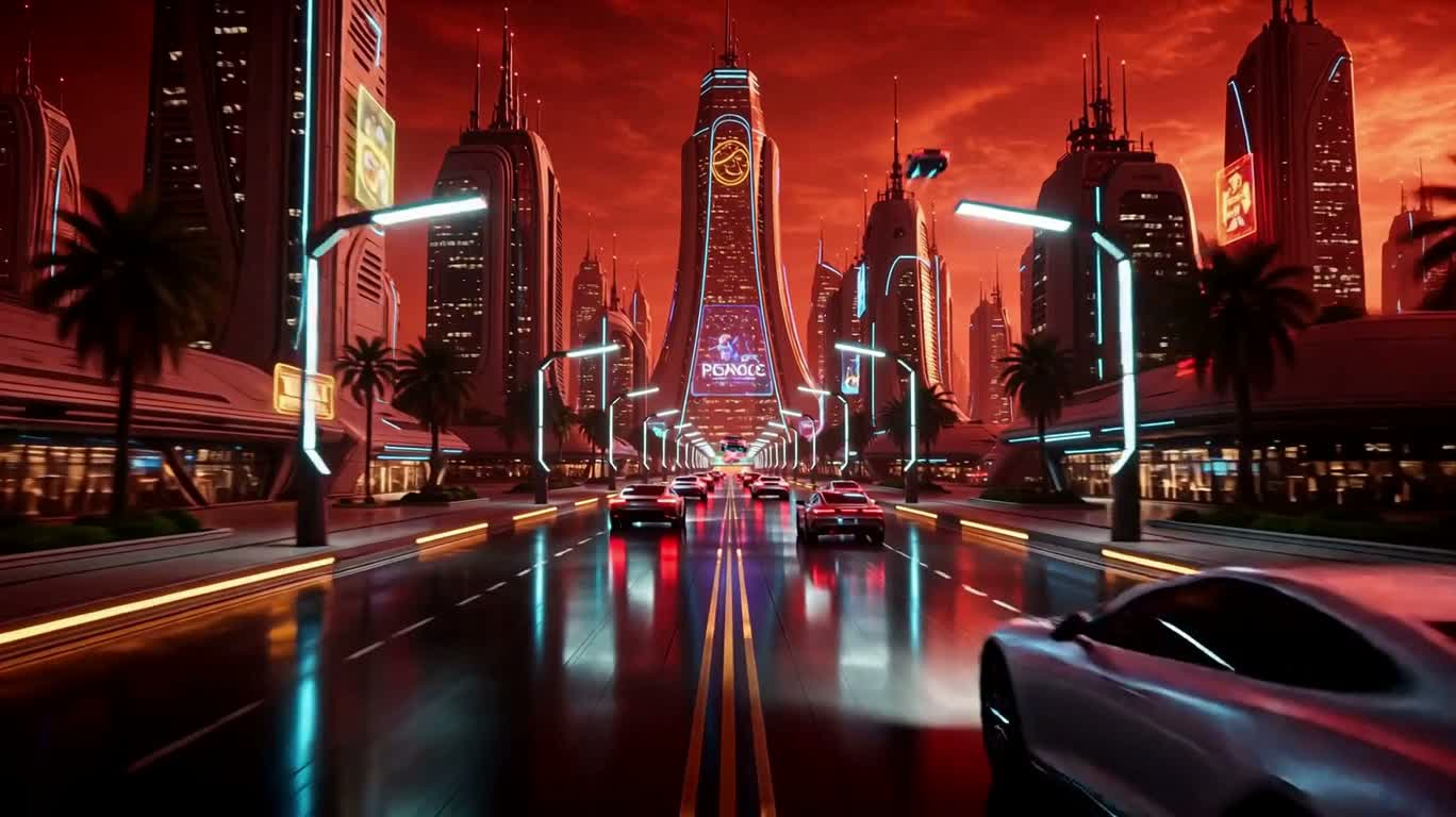 Neon City on Mars — AI video creation