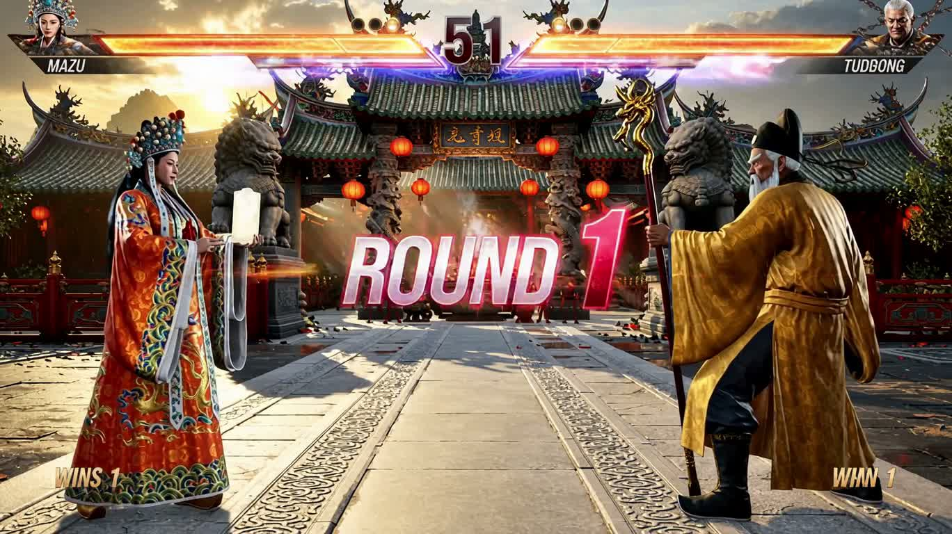 Mazu Rides the Azure Dragon to Duel the Earth God