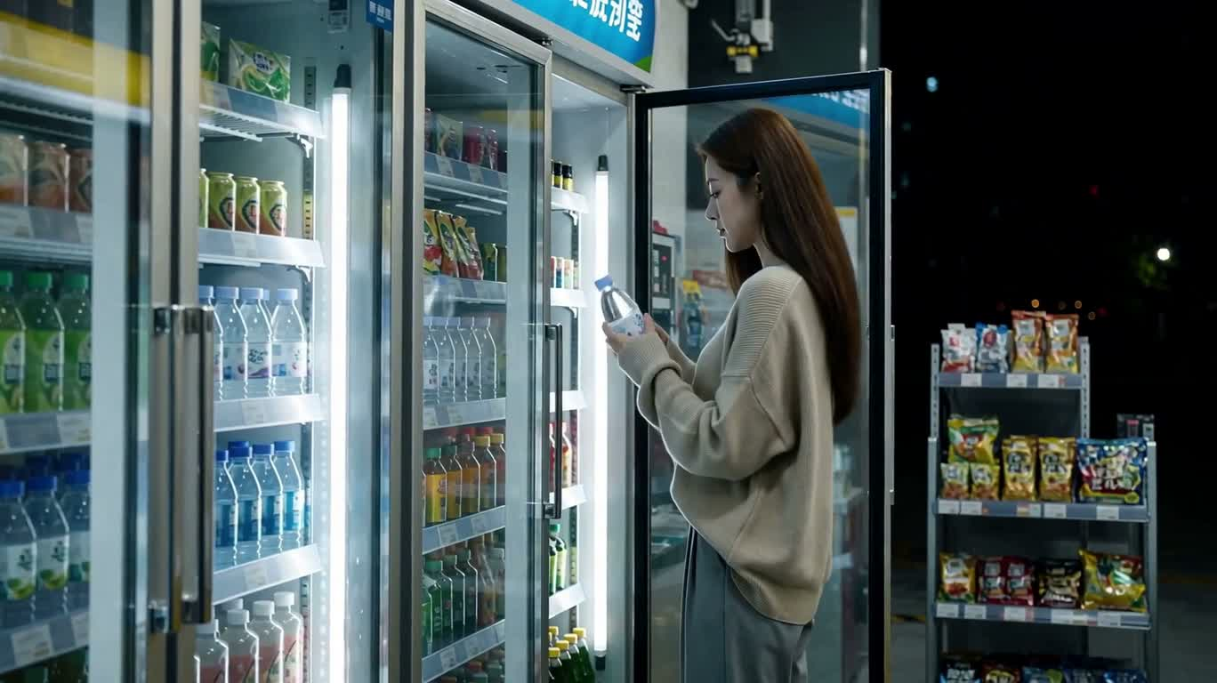 雨夜加油站与驶入夜色